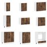 14 Piece Kitchen Cabinet Set Smoked Oak Image 4