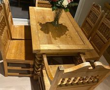 Extendable dining table and sideboard