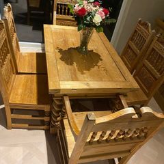 Extendable dining table and sideboard