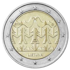 Lithuania 2 Euro Commemorative Coin 2018 - Lithuanian Song and Dance Celebration. UNCIRCULATED