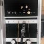 Overview                        white freestanding LED full-length jewelery cabinet mirror Image 8