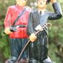 Charlie Chaplin Arrested by Policeman Chalkware Statue Figure - Vintage 6,4" Image 3