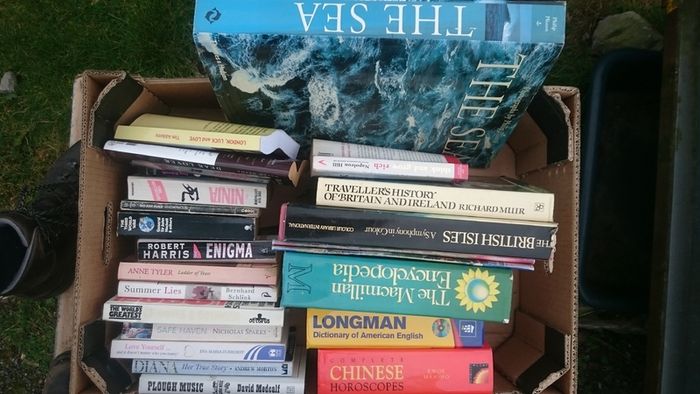 3 boxes of books