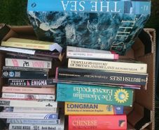3 boxes of books