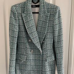 zara blazer tweed