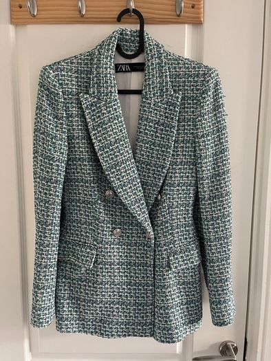 zara blazer tweed