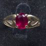 Vintage 14ct Gold Red Stone Ring Size 55 Dublin Hallmarked Image 6