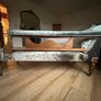 Antique chaise longue (prestigious textiles Pewter velvet) Image 4