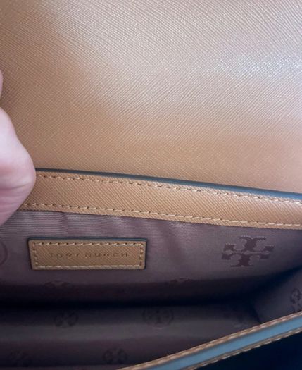 Tory Burch Brown Cross Body Bag with Gold Hardware