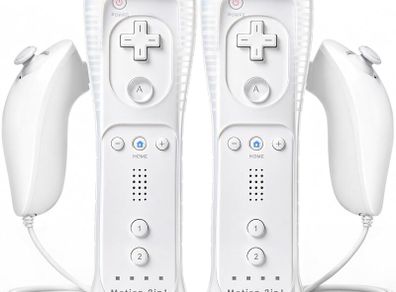 2-Pack Wii Remote Plus with Built-in MotionPlus gyroscope, Compatible with all original Wii Remote accessories, Wii Controller for Wii/Wii U