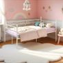 90 x 190cm Day Bed Frame, Single Bed with Headboard and Slatted Frame Image 5