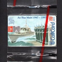 1997 Ireland 100 unit 50th Anniversary (1947-1997) of An Slua Muiri (Schlumberger SC7) Call Card Mint strip of 3 in packaging.