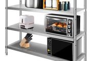 Storage Shelf, 4-Tier Stainless Steel Shelving, Storage Shelving Unit, 70.9 x 17.7 x 59.1 Inch Heavy Duty Storage Rack Shelving, 1320 Lbs Total Capacity