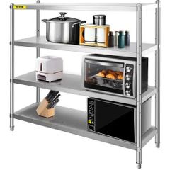 Storage Shelf, 4-Tier Stainless Steel Shelving, Storage Shelving Unit, 70.9 x 17.7 x 59.1 Inch Heavy Duty Storage Rack Shelving, 1320 Lbs Total Capacity