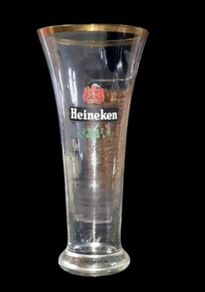 Pristine Vintage Heineken Pilsner Glass Gold Rim
