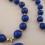 Vintage Lapis Lazuli & Heart Pendant Beads Necklace Image 10