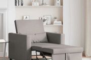 Single Sofa Bed Reclining Taupe 90 x 165 x 87 cm Fabric