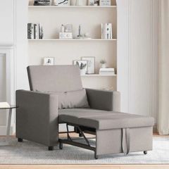 Single Sofa Bed Reclining Taupe 90 x 165 x 87 cm Fabric