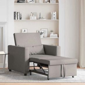 Single Sofa Bed Reclining Taupe 90 x 165 x 87 cm Fabric