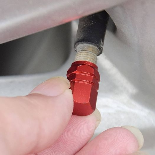 NEW SALE | 8 Pcs Aluminum Tire Valve Stem Caps Metal Car Dust Caps for Car Tyres Universal Tyre Valve Caps Car Caps with Gasket for Motorbike, Trucks, Bike, Electric Scooter, SUV, Baby Buggies (red, blue)