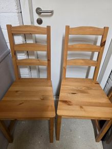 4 ikea wooden chairs