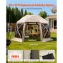 Pop up Gazebo Screen Tent, 3.6x3.6 m, 13-Sided Spherical Camping Canopy Tent with Removable Top & Carry Bag, Quick-Set & Bite-Proof, Screen House Sun Shelter for 8-10 Persons, Beige Image 6