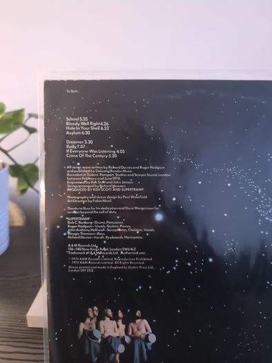 Supertramp - Crime Of The Century (LP, Album) 1974 UK First Pressing