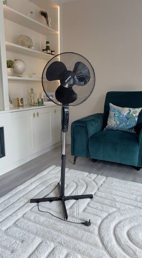 16" Inch, Black Pedestal Fan from Schallen