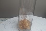 TALL Glass Gold embossed Vase