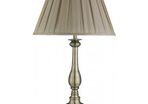 Antique Brass Table Lamp Pleated Fabric Shade