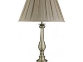 Antique Brass Table Lamp Pleated Fabric Shade