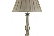 Antique Brass Table Lamp Pleated Fabric Shade