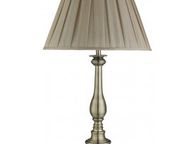 main image for ad Antique Brass Table Lamp Pleated Fabric Shade