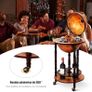 Wooden Globe Bar on Wheels, Bar Trolley, Home Bar, Wine Rack 45 x 45 x 88 cm, Brown Image 7