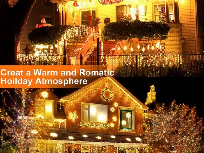 460 LEDs 17.5m/57Ft Icicle Outdoor Christmas Lights,Christmas Outdoor Lights Warm White with 8Modes Fairy Lights Plug in for Home/Window/Party (FREE POSTAGE)