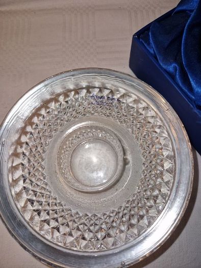 Avoca Blue crystal handmade candle holder