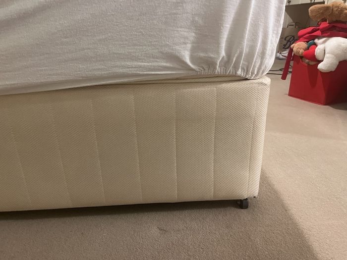 Double divan bed base with drawer