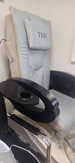 Pedicure chair x 2 therapist seats x 2  chair tables x 2