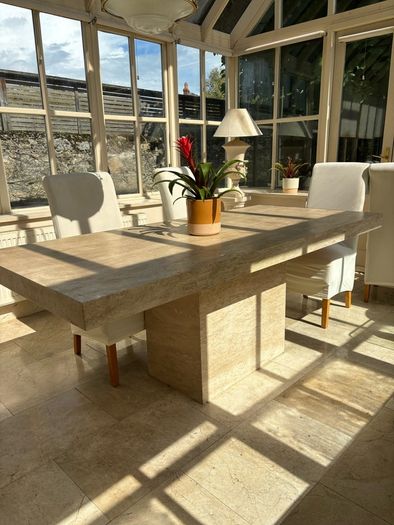 Travertine marble table