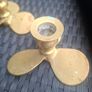 Lovely pair of Vintage solid Brass Nautical Boat propeller Candlestick holders Image 4