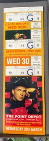Vintage concert ticket for Garth Brooks