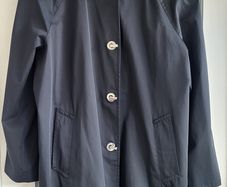 LONDON FOG black trench with silver hardware Sz XL (Fit 14-16UK) - Rrp 195 ( New)