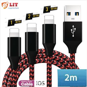 1M/2M/3M USB Lightning Cable For iPhone 7 8 12 13 X 11 Pro Long Charger Charging Fast Lead 1m 2m 3M