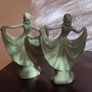 Original Antique Art Deco Pair Dancing Girl Figurines Image 2