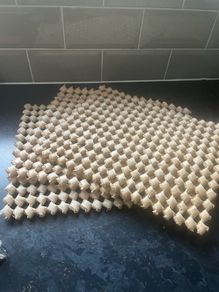 Set of 6 wicker place mats & matching napkin holders