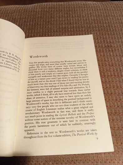 1970 Wordsworth. Literature in Perspective. Margaret Drabble. Vintage.