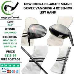 New Cobra DS-Adapt Max-D Driver / 10.5 Degree / Vanquish 4 R2 Senior / Left Hand