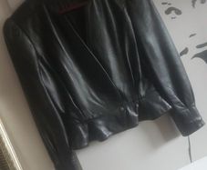 Puff Sleeve Black Leather Jacket Classic