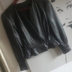 Puff Sleeve Black Leather Jacket Classic