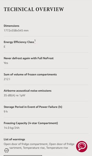 N 90 built-in freezer